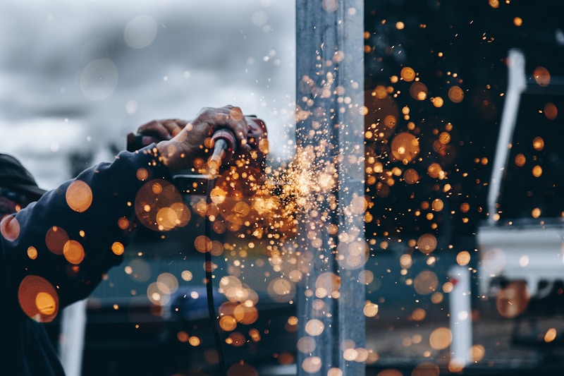 Welding machine sparking during metal fabrication